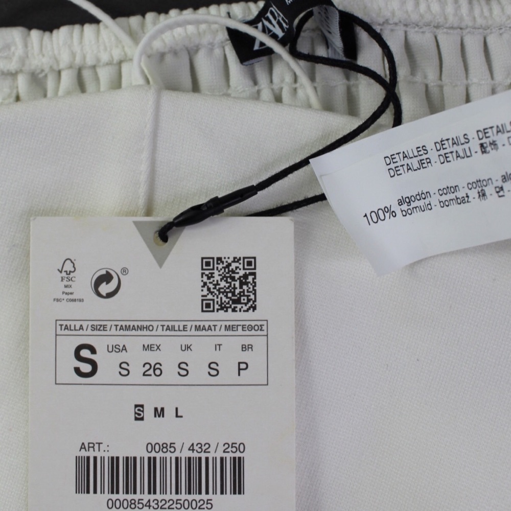 Zara New White Strappy Tube Cropped Top Small - Picture 8 of 8